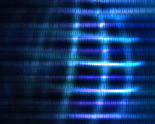Artistic rendering of binary code display