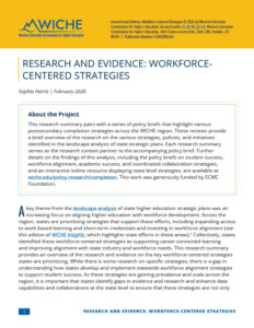Image of the cover a report, Research and Evidence: Workforce-Centered Strategies