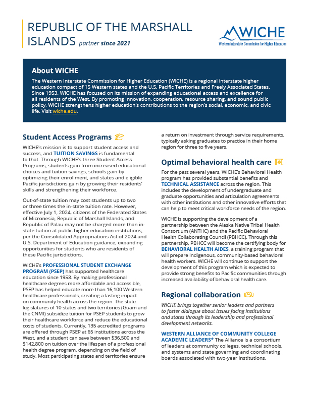 Thumbnail of the 2026 Republic of the Marshall Islands factsheet.